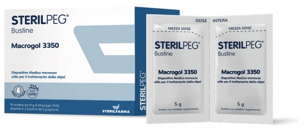 STERILPEG MACROGOL 3350 10 BUSTINE BIPARTITE 10 G - Newepa Srl