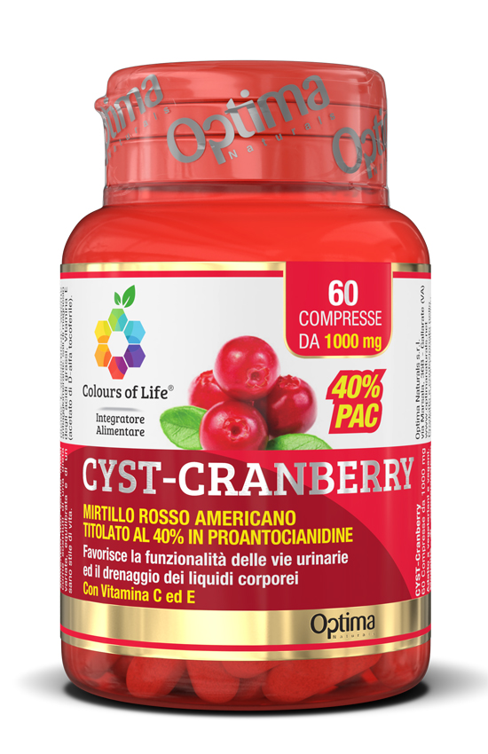COLOURS OF LIFE CYST-CRANBERRY CON VITAMINA C E 60 COMPRESSE 1000 MG - Newepa Srl