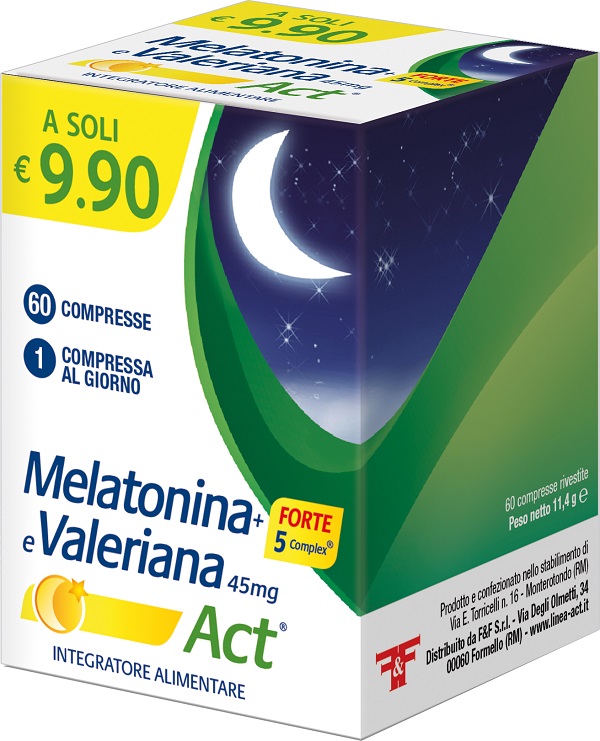 MELATONINA+FORTE 5 COMPLEX E VALERIANA ACT 60 COMPRESSE - Newepa Srl