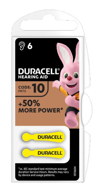 DURACELL ACTIVAIR HEARING AID EASY TAB 10 GIALLO BATTERIA PER APPARECCHIO ACUSTICO 6 PEZZI - Newepa Srl