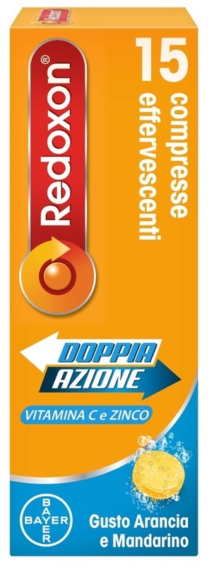 REDOXON DOPPIA AZIONE 15 COMPRESSE EFFERVESCENTI VITAMINA C ZINCO ARANCIA E MANDARINO 45,78 G - Newepa Srl