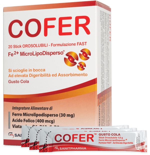 COFER 20 STICK OROSOLUBILI DA 1,6 G GUSTO COLA - Newepa Srl
