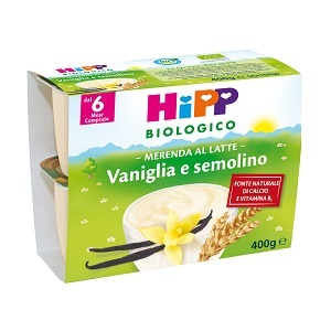 HIPP BIO HIPP BIO MERENDA AL LATTE VANIGLIA SEMOLINO 4X100 G - Newepa Srl