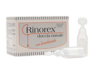 FIALA PER DOCCIA NASALE RINOREX BICARBONATO 15 FIALE 5 ML - Newepa Srl