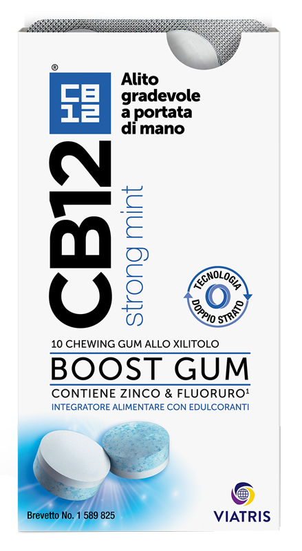 CB12 BOOST 10 CHEWING-GUM ZINCO E FLUORURO NEW FORMULATION - Newepa Srl