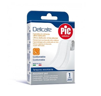 CEROTTO PIC DELICATE STRISCIA BIANCA CON TAMPONE ANTIBATTERICO CM 8X0,5 M - Newepa Srl