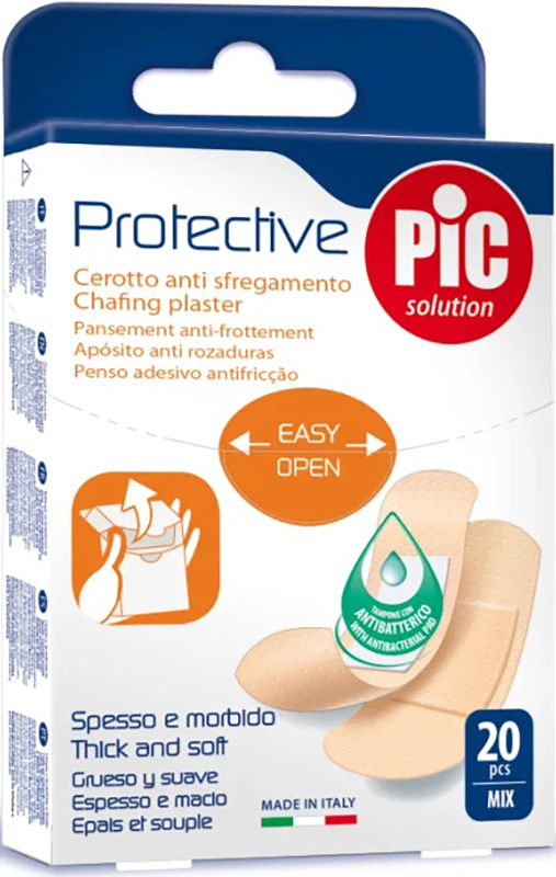 CEROTTO PIC PROTECTIVE MIX ANTIBATTERICO ANTISFREGAMENTO CON TAMPONE 20 PEZZI - Newepa Srl