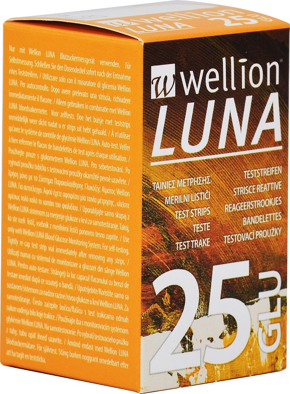 WELLION LUNA 25 STRIPS STRISCE PER MISURAZIONE GLICEMIA - Newepa Srl