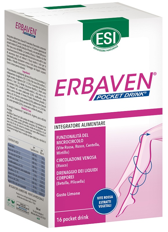 ESI ERBAVEN 16 POCKET DRINK X 20 ML GUSTO LIMONE - Newepa Srl