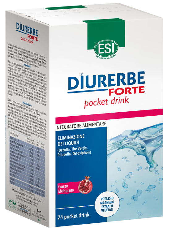 ESI DIURERBE FORTE POCKET DRINK MELOGRANO 24 X 20 ML - Newepa Srl