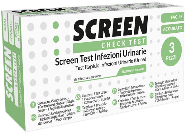 SCREEN TEST LEUCOCITI SANGUE NITRITO E PROTEINA URINA SCREEN TEST INFEZIONI VIE URINARIE 3 PEZZI - Newepa Srl