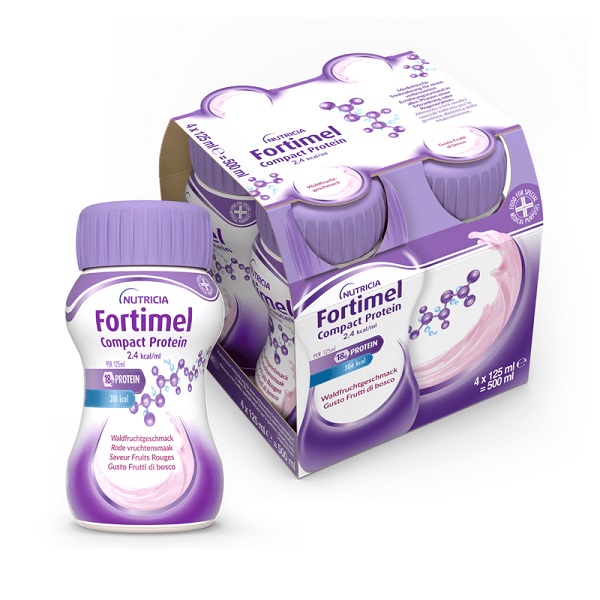 NUTRICIA FORTIMEL COMPACT PROTEIN GUSTO FRUTTI DI BOSCO 4 BOTTIGLIE DA 125 ML - Newepa Srl