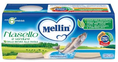 MELLIN OMOGENEIZZATO NASELLO 2 X 80 G - Newepa Srl