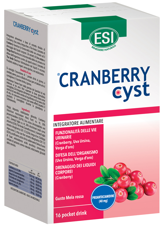 ESI CRANBERRY CYST POCKET DRINK 16 BUSTINE - Newepa Srl
