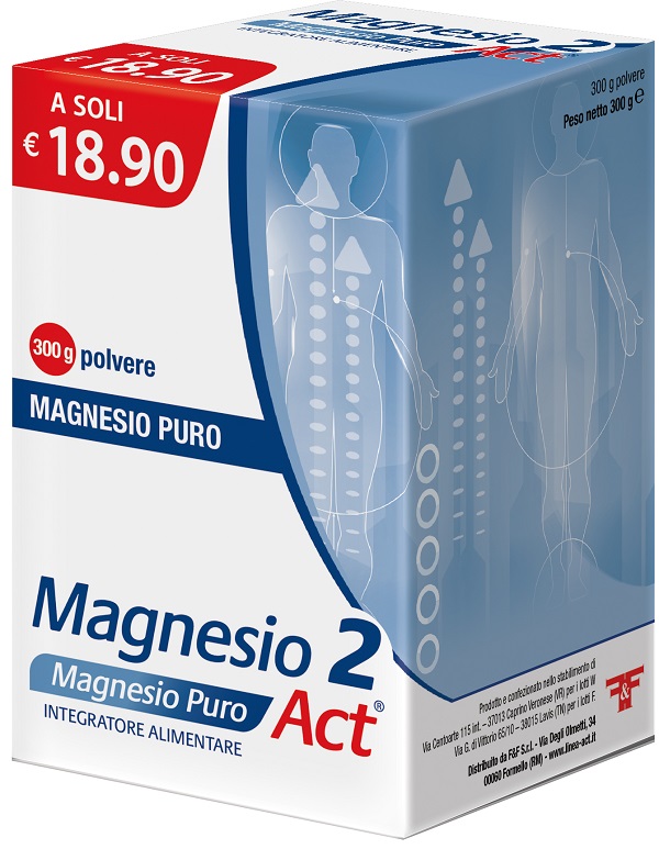 MAGNESIO 2 MAGNESIO PURO ACT POLVERE 300 G - Newepa Srl