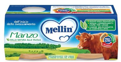 MELLIN OMOGENEIZZATO MANZO 2 X 80 G - Newepa Srl