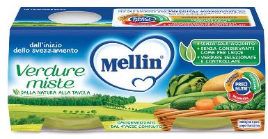 MELLIN OMOGENEIZZATO VERDURE MISTE 2 X 80 G - Newepa Srl