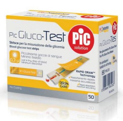 STRISCE MISURAZIONE GLICEMIA PIC GLUCOTEST 50 PEZZI - Newepa Srl