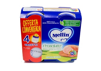 MELLIN OMOGENEIZZATO PROSCIUTTO 4 X 80G - Newepa Srl