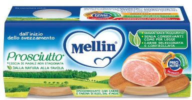 MELLIN OMOGENEIZZATO PROSCIUTTO 2 PEZZI X 80 G - Newepa Srl