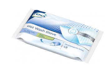 TENA WET WASH GLOVE GUANTO DETERGENTE UMIDIFICATO 8 PEZZI - Newepa Srl