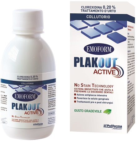 EMOFORM PLAK OUT ACTIVE CLOREXIDINA 0,20% COLLUTORIO 200 ML - Newepa Srl