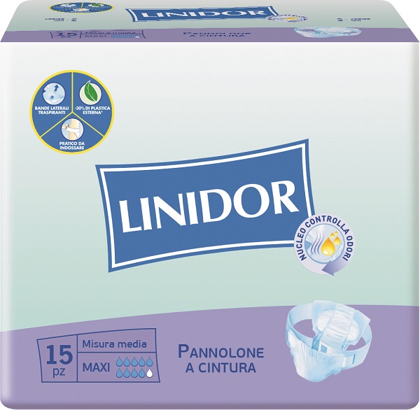 PANNOLONE LINIDOR A CINTURA MAXI MISURA MEDIA 15 PEZZI - Newepa Srl