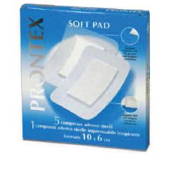 GARZA COMPRESSA PRONTEX SOFT PAD 10X6 CM 6 PEZZI (5 TNT + 1 IMPERMEABILE AQUA PAD) - Newepa Srl