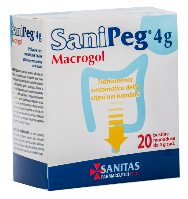 SANIPEG MACROGOL POLVERE PER SOLUZIONE ORALE 20 BUSTINE DA 4 G - Newepa Srl