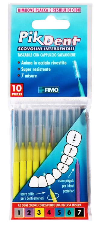 PIKDENT STUZZICOLINO 3 GIALLO 10 PEZZI - Newepa Srl