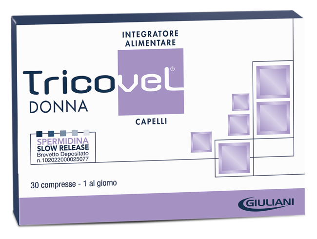 TRICOVEL DONNA INTEGRATORE ALIMENTARE CON NUTRIENTI SPECIFICI PER CAPELLI 30 COMPRESSE - Newepa Srl