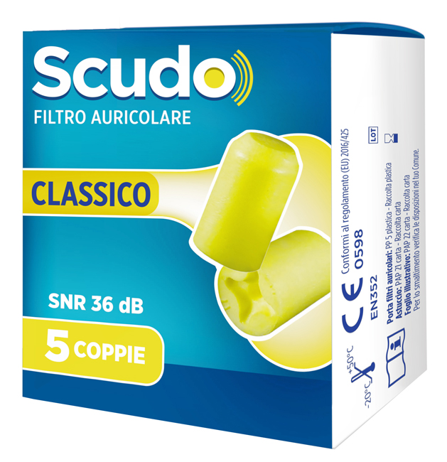 SCUDO FILTRO AURICOLARE CLASSICO SNR 36 DB 7-12MM 5 PAIA - Newepa Srl