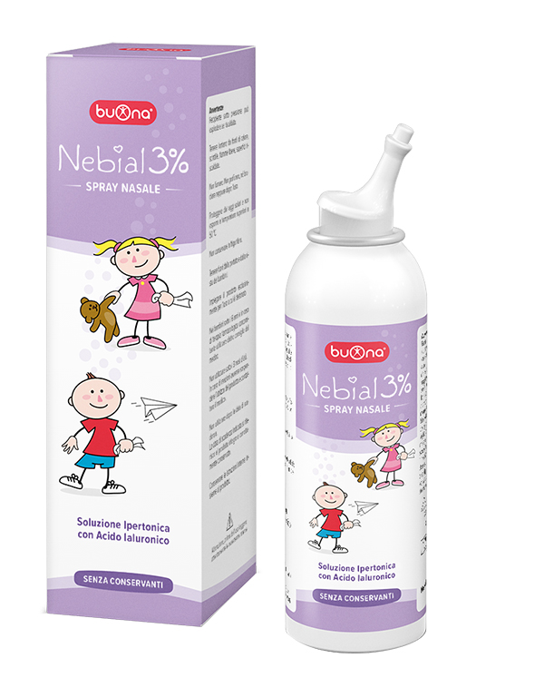 NEBIAL SOLUZIONE SALINA IPERTONICA DI SODIO CLORURO AL 3% CON ACIDO IALURONICO SPRAY NASALE 100 ML - Newepa Srl