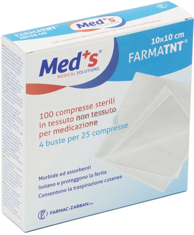 GARZA COMPRESSA MEDS TESSUTO NON TESSUTO 10X10CM 100 PEZZI - Newepa Srl
