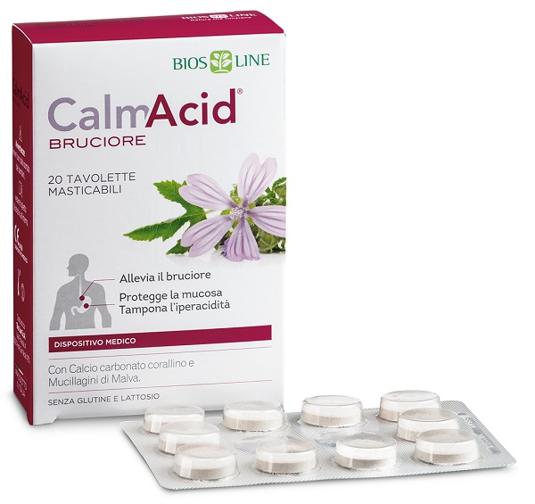 BIOSLINE CALMACID BRUCIORE 20 TAVOLETTE MASTICABILI - Newepa Srl
