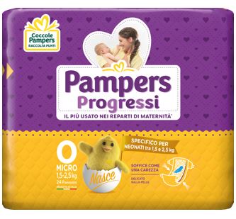 PAMPERS PROGRESSI MICRO PANNOLINI PER BAMBINI 24 PEZZI - Newepa Srl