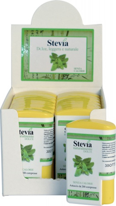 STEVIA EDULCORANTE 200 COMPRESSE DISPLAY CONTENENTE 14 DISPENSER - Newepa Srl