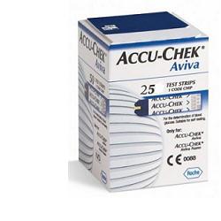 STRISCE MISURAZIONE GLICEMIA ACCU-CHEK AVIVA BRK RETAIL 25 PEZZI - Newepa Srl