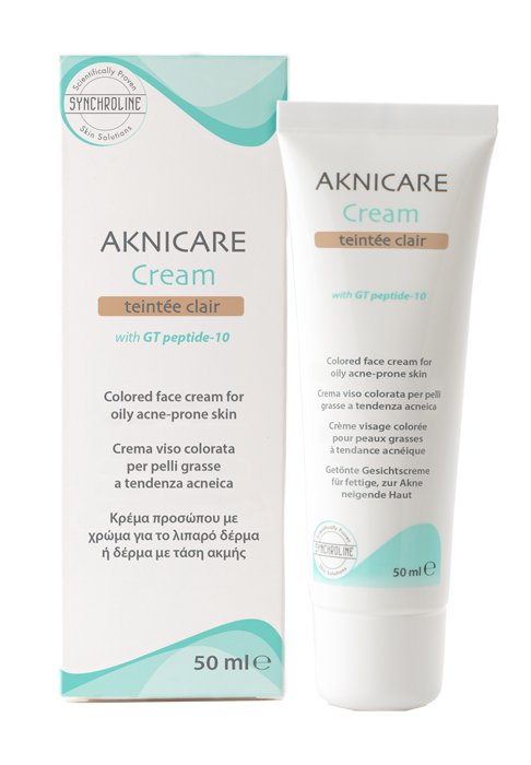 CREMA TRATTANTE COLORATA PER PELLE ACNEICA AKNICARE CREAM TEINTEE CLAIR TUBETTO 50 ML - Newepa Srl