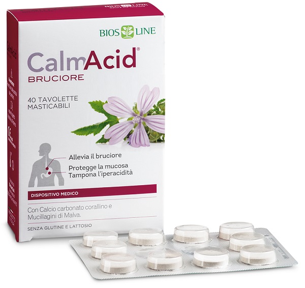 BIOSLINE CALMACID BRUCIORE 40 TAVOLETTE MASTICABILI - Newepa Srl