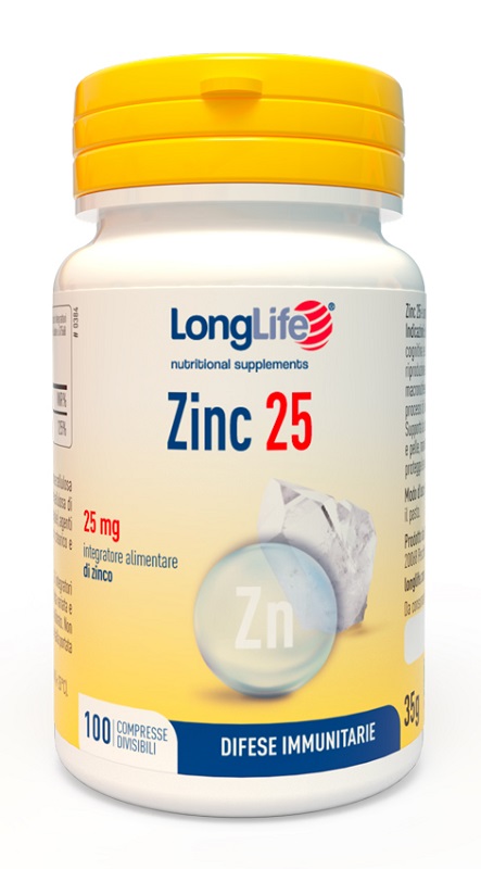 LONGLIFE ZINC 25 MG 100 COMPRESSE DIVISIBILI - Newepa Srl