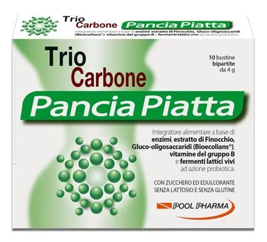 TRIOCARBONE PANCIA PIATTA 10 BUSTINE BIPARTITE 4 G - Newepa Srl