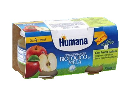 HUMANA OMOGENEIZZATO MELA BIO 2 VASETTI 100G - Newepa Srl