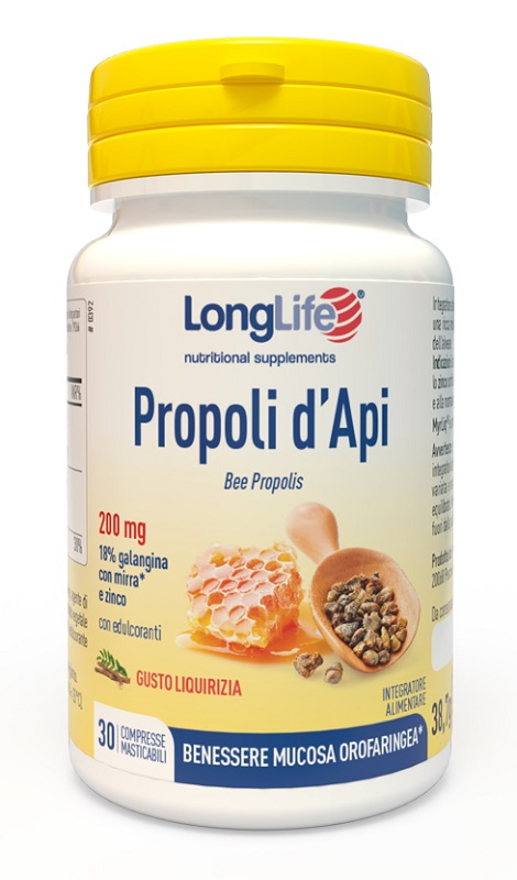 LONGLIFE PROPOLI D'API 30 COMPRESSE MASTICABILI - Newepa Srl