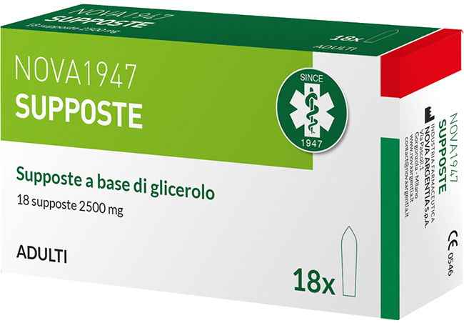NOVA1947 GLICEROLO 2500MG SUPPOSTE ADULTI 18 PEZZI - Newepa Srl