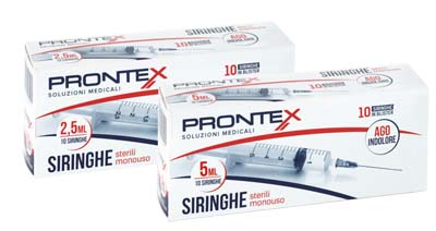 SIRINGA PRONTEX 2,5 ML AGO IND 10 PEZZI - Newepa Srl