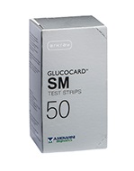 TEST STRIPS PER MISURAZIONE GLICEMIA GLUCOCARD SM 50 PEZZI - Newepa Srl