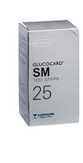 TEST STRIPS PER MISURAZIONE GLICEMIA GLUCOCARD SM 25 PEZZI - Newepa Srl