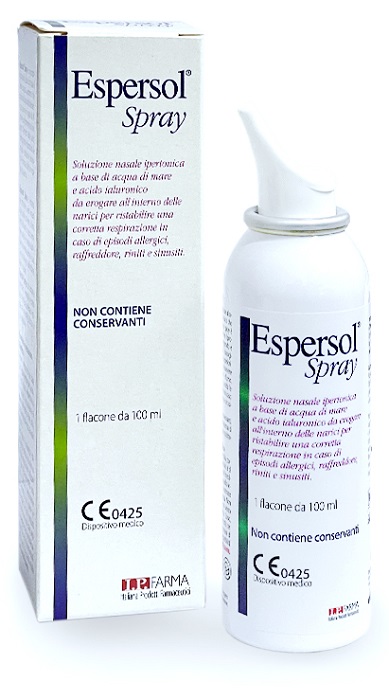 SOLUZIONE NASALE ESPERSOL SPRAY IPERTONICA A BASE DI ACQUA DI MARE E ACIDO IALURONICO 0,02% 100ML - Newepa Srl