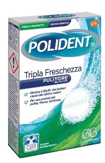 POLIDENT TRIPLA FRESCHEZZA 66 COMPRESSE - Newepa Srl